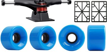 Jizmo Skateboard Trucks and Wheels Set, High Rebound Cruiser Skateboard Wheels 60mm, Skateboard