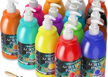 Acrylic Paint Sets for Adults, 14 Colors Large Bulk Acrylic Paints kits Rich Pigment Art Painting