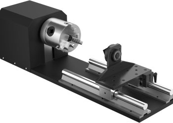 OMTech Rotary Cutter and Engraver Attachment with 3-Jaw Chuck and 2-Phase Stepper Motor for 50W 60W…