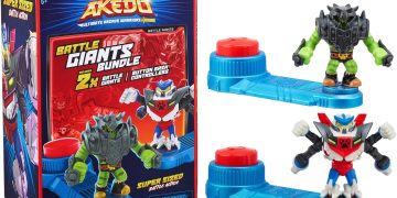 Akedo – Ultimate Arcade Warriors Battle Giants Versus Pack – Scratch-Atron VS Tonk – Mini Battling
