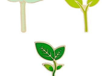 Green Brooches Pin Set – Cute Leaves Bean Sprouts Enamel Pin Badge for Clothes Bags
