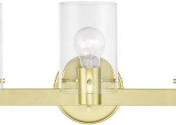 Munich – 3 Light Bath Vanity in Contemporary Style-8.5 Inches Tall and 22.5 Inches Wide-Satin Brass…