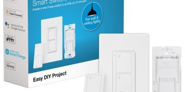 Lutron Caseta Original Smart Switch 3-Way Kit, w/ Pico Remote, Wallplate, and Wall Bracket, for LED