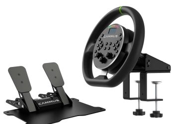 CAMMUS C5 Bundle Complete Set, C5 Steel Wheel + CP5 Pedals + Desk Clamp. Racing Simulator Direct Dr…