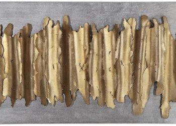 Uttermost Lev 55 1/4″ Wide Gold and Silver Metal Wall Art