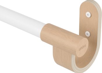 Umbra Bellwood Curtain Rod for Window Drapery, Adjustable Length, Set Includes Finials and Mounting