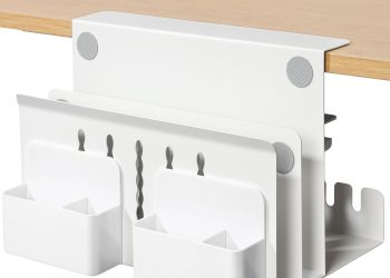 Desk Side Storage, Under Desk Laptop Mount, Table Side Hanging File Organizer, No Drill Clamp On