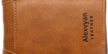 Zipper Men Bifold Leather Purse Wallet Organizer Pocket Wallet Credit Card Holder 2 Pocket 5 Card