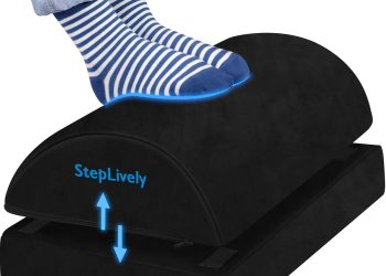 Foot Rest for Under Desk at Work, Comfortable Foot Stool with 2 Adjustable Heights, Footrest with