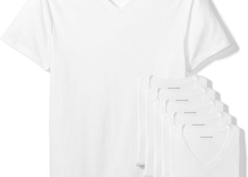 Amazon Essentials Men’s V-Neck Undershirt, Breathable, Cotton, Pack of 6