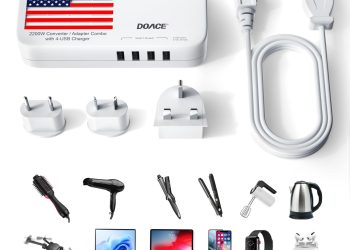 Upgraded 2200W 220V to 110V Converter for European Travel, Voltage Converter US to Europe for Hair