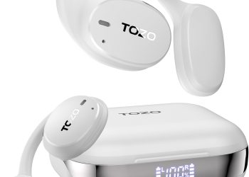 TOZO OpenEgo True Wireless Open Ear Headphone, 5.3 Bluetooth Sport Earbuds with Earhooks for 80H