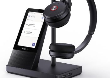 Yealink WH66 Wireless Headset with 4″ Screen, Zoom & Skype Certified, Bluetooth with 525ft Range,