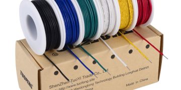 22 awg Wire Solid Core Hookup Wires-6 Different Colored Breadboard Wires 30ft or 9m Each, 22 Gauge