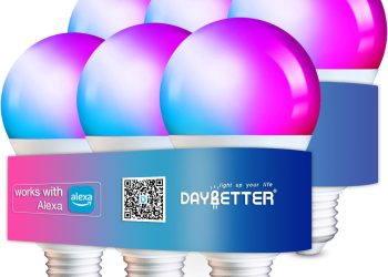 DAYBETTER 6 Pack Smart Light Bulbs, Color Changing Smart WiFi Light Bulbs, Compatible with Alexa &
