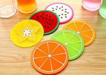 Coaster Silicone Coaster Non-Slip Fruit Coasters for Bar, Living Room, Kitchen Glasses, Cups,