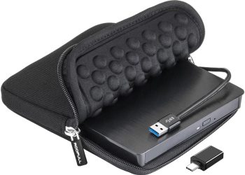 ROOFULL External CD DVD Drive for Laptop, USB 3.0 Type-C Portable DVD/CD ROM Reader Writer Burner