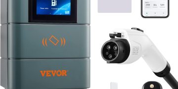 VEVOR Level 2 Electric Vehicle Charging Station, 0-48A Adjustable, 11.5 kW 240V NEMA 6-50 Plug Smar…