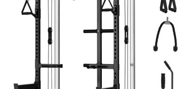 Mikolo Power Cage, 2000LB Power Rack with Independent Dual Pulley System, Multi-Function Home Gym W…