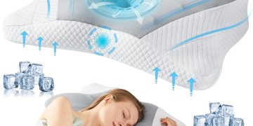 Sweetcrispy Cervical Pillow for Neck and Shoulder – Ergonomic Memory Foam Pillows, Contour Side