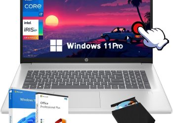 HP 17.3″ HD+ Touchscreen Laptop Computer – with Office Lifetime, Intel i7-1355U(10-Core), Intel