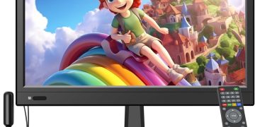 12.5inch Small Portable TV,Essential for Bedroom/Kitchen/Camping,Support HDMI/USB Input,Built-in
