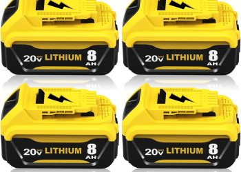 4Packs High 8000mAh DCB206 Replacement for Dewalt 20v Battery 8.0Ah Lithium Compatible with Dewalt