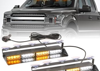 2 in 1 LED Emergency Dash Strobe Light Bar Front/Rear Windshield Safety Flashing Warning Hazard