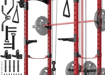 Power Cage, Multi-Functional Power Racks for Home Gym with Cable Crossover System, 1600LBS Weight C…