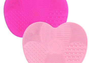 2 Pcs Silicone Make Up Brush Cleaning Mat, Cosmetic Cleaning Pads,Makeup Brush Cleaner Mats,
