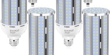 4 Pack 100W Corn LED Light Bulb Fanless,5000K Daylight(1000 Watt Equivalent) E26/E39 Large Mogul