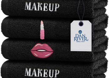 DAN RIVER Makeup Towel 100% Spun Cotton – (Pack of 6) Luxuriously Soft Reusable Makeup Remover