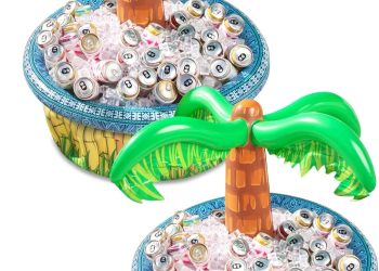 Sloosh 2-Pack Inflatable Palm Tree Cooler – 28″ Inflatable Drink Cooler Luau Hawaiian Party