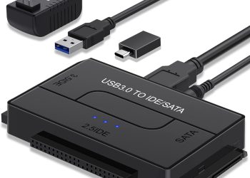 USB 3.0 to IDE SATA Converter, External Hard Drive Reader for Universal 2.5 3.5 IDE and SATA HDD