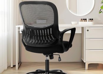 Sweetcrispy Home Office Computer Desk Chair, Managerial Executive Ergonomic Mid-Back Mesh Rolling