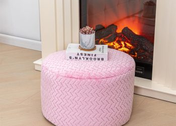 Stuffed Pouf Ottoman High Density Foam Pouf for Living Room Bedroom Floor Storage Pouf Footstools