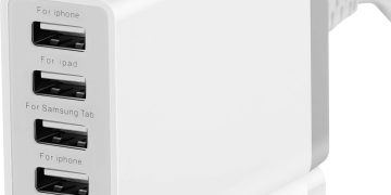 Pezin & Hulin 5 Port USB Wall Charger, 45W, Compatible with Tablet, Phone, Cell Devices