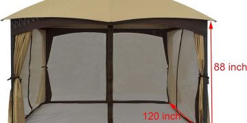 APEX GARDEN 10 Ft. x 12 Ft. Gazebo Replacement Mosquito Netting (Brown)