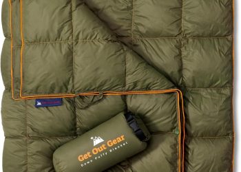 Down Camping Blanket – Puffy, Packable, Lightweight and Warm | Ideal for Outdoors, Travel, Stadium,