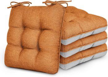 Love’s cabin Memory Foam Chair Cushions Set of 4, Outdoor/Indoor Chair Pads for Dining Chairs 4