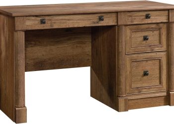 Sauder Palladia Computer Desk with Drawers, Home Office Desk with File Cabinet Storage Drawer, Cabl…