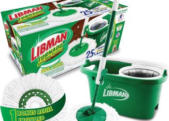 Libman Tornado Spin Mop System, Spinning Floor Mopping and Bucket with Wringer Set for Home,