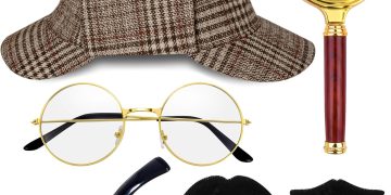 Detective Costume Accessories Set, Detective Outfit Accessories for Adults Men Women with Detective