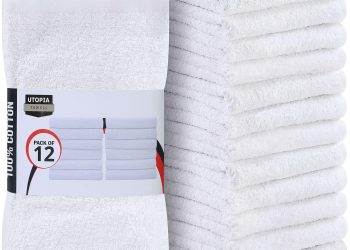 Utopia Towels Kitchen Bar Mops, Pack of 12, 16 by 19 Inches, 100% Cotton Super Absorbent White
