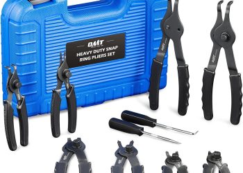 Orion Motor Tech 10pc Snap Ring Pliers Set, Internal & External Circlip Pliers With Bent & Straight
