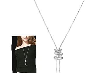 Cathercing Spiral Pearl Pendant Long Necklace for Women Sweater Chain Statement Necklace Choker