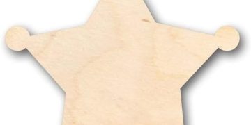 Unfinished Wood Sheriff Badge Shape Law Enforcement Craft up to 46″ DIY 3″ / 1/8″