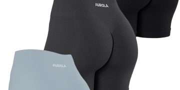 AUROLA Power Workout Shorts for Women Tummy Control Squat Proof Ribbed Thick Seamless Scrunch