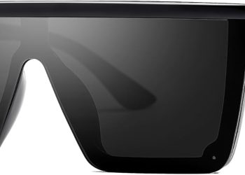 SOJOS Square Big Sunglasses Women Thick Frame Flat Top Mirrored Sunnies Shades Goggle Siamese Lens