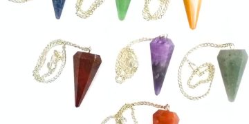 Jet 7 Chakra Pendulum Set Healing Metaphysical Reiki Dowsing Energized Charged Cleansed Gemstones